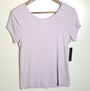 NWT Tahari Lilac Lavender Wrap Back Tee